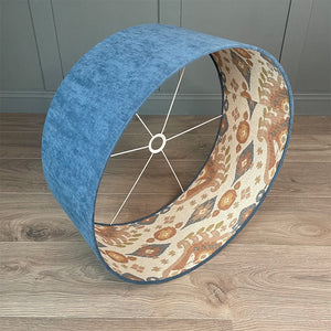 Boho Shell Ikat Fabric Shade with Ocean Outer