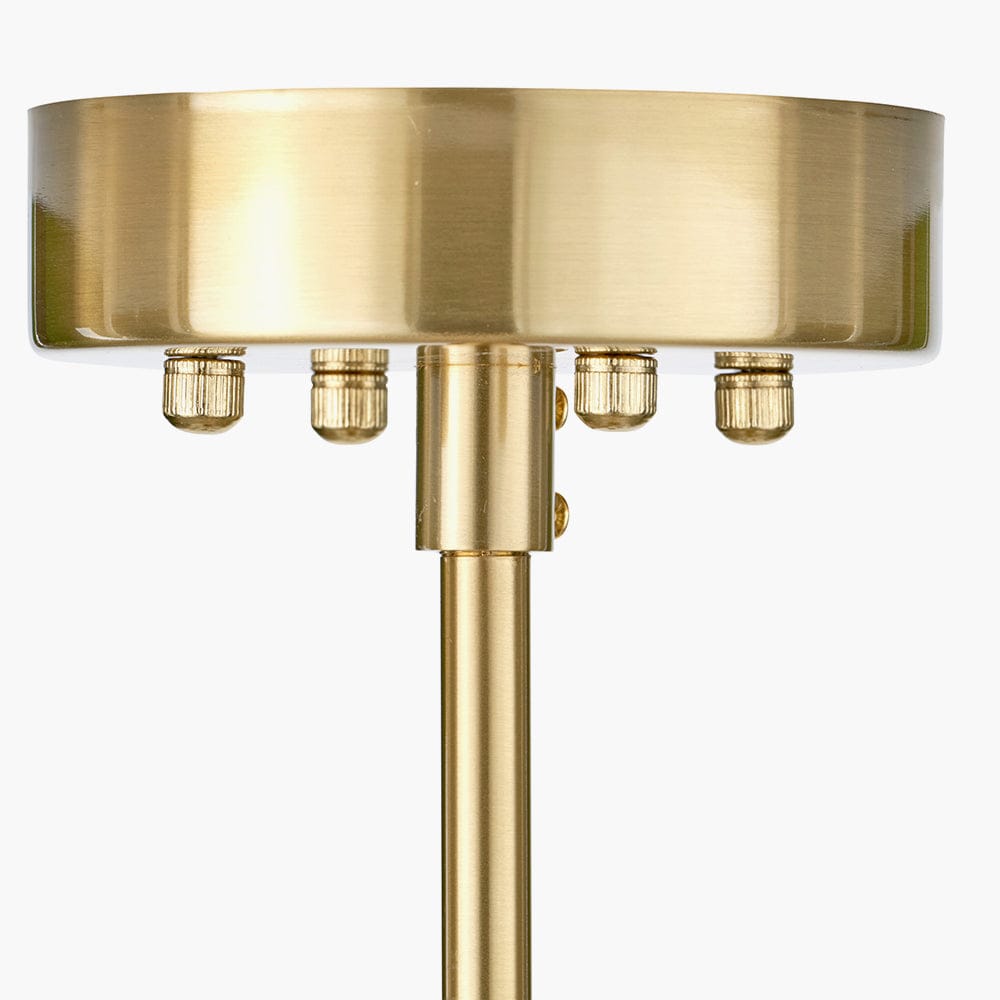 Brell Clear Glass & Polished Brass 12 Light Pendant