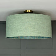 Bronte Jade Pendant Shade with Seri Emerald Peacock Wallpaper Lining