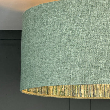 Bronte Jade Pendant Shade with Seri Emerald Peacock Wallpaper Lining