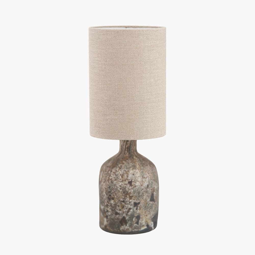Brown Organic Glass Table Lamp with Shade