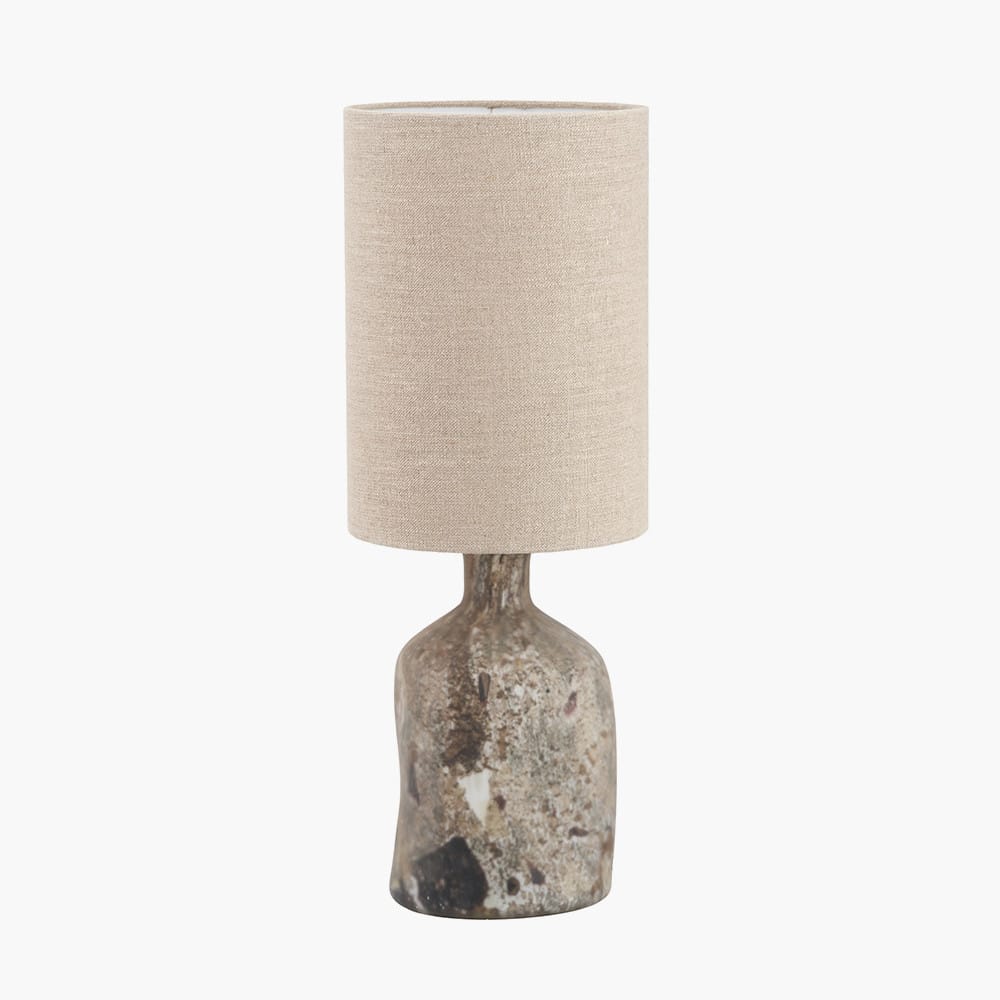 Brown Organic Glass Table Lamp with Shade