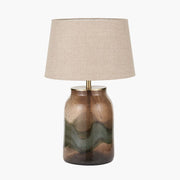 Brown and Green Glass Table Lamp