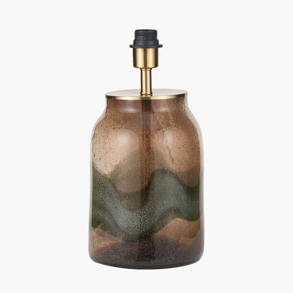 Brown and Green Glass Table Lamp