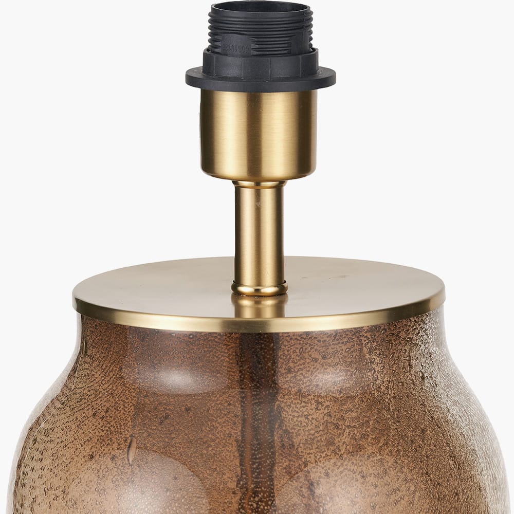 Brown and Green Glass Table Lamp