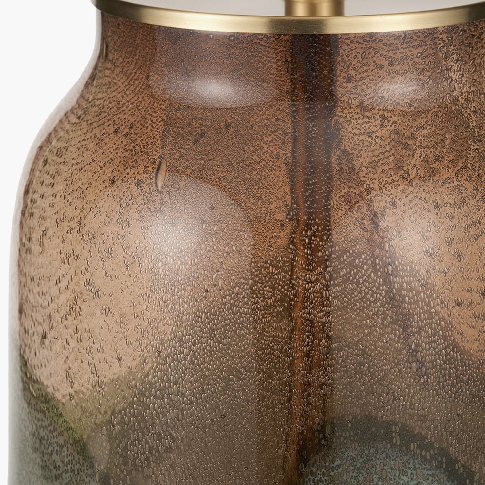 Brown and Green Glass Table Lamp