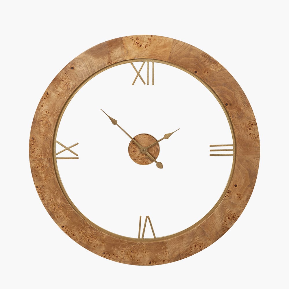 Burr Effect Wooden Wall Clock