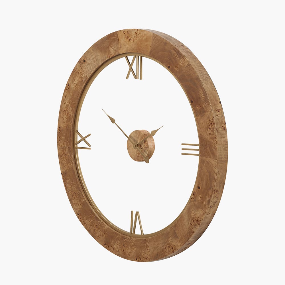 Burr Effect Wooden Wall Clock