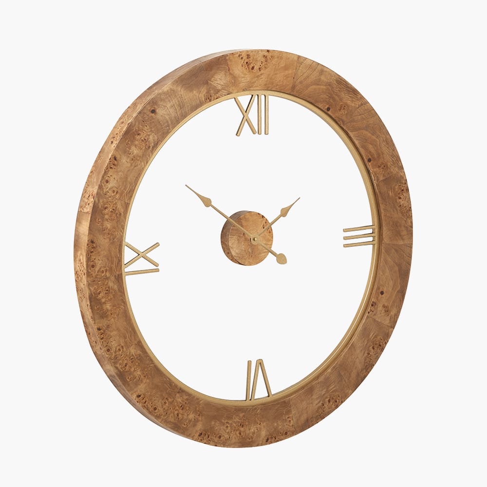 Burr Effect Wooden Wall Clock