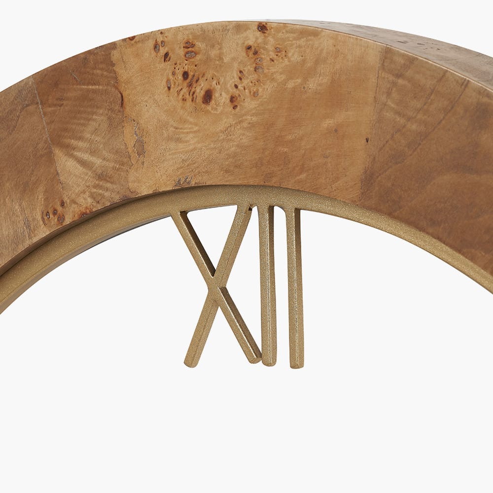 Burr Effect Wooden Wall Clock