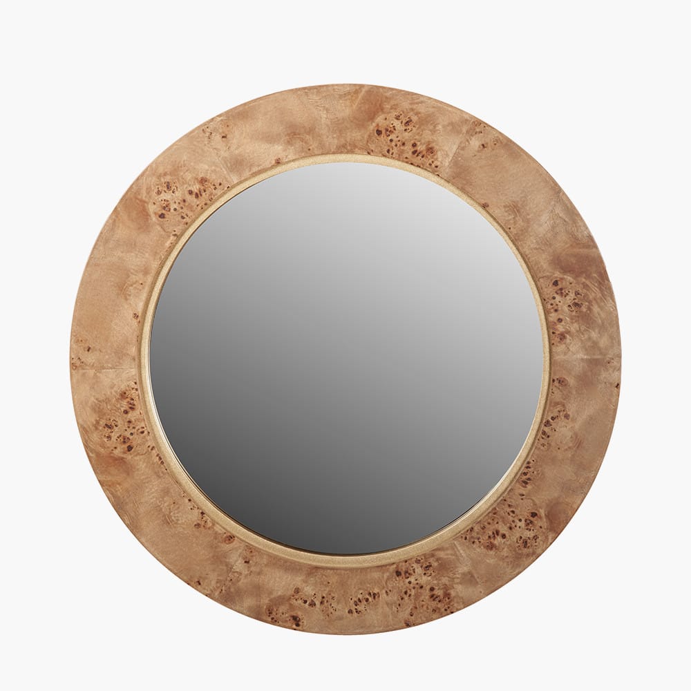 Burr Effect Wooden Wall Mirror