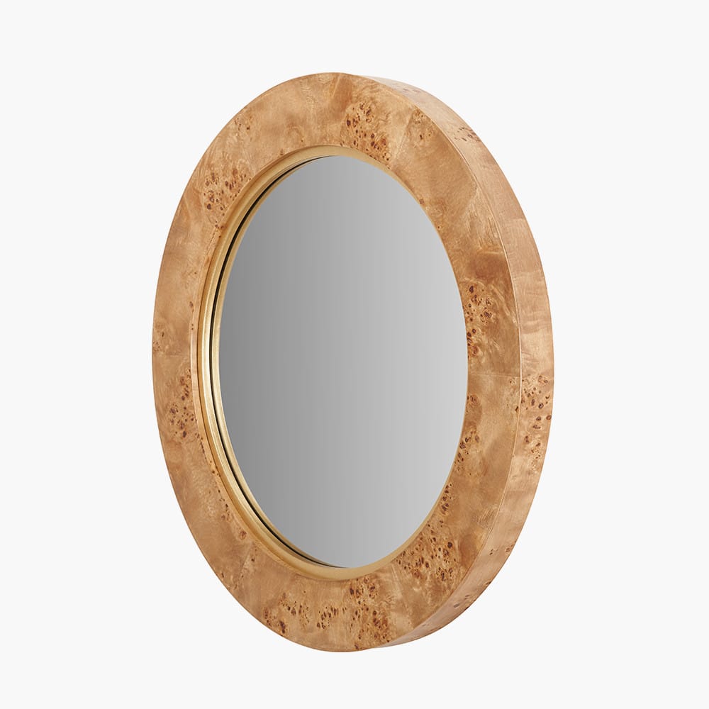 Burr Effect Wooden Wall Mirror
