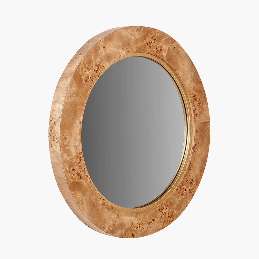 Burr Effect Wooden Wall Mirror