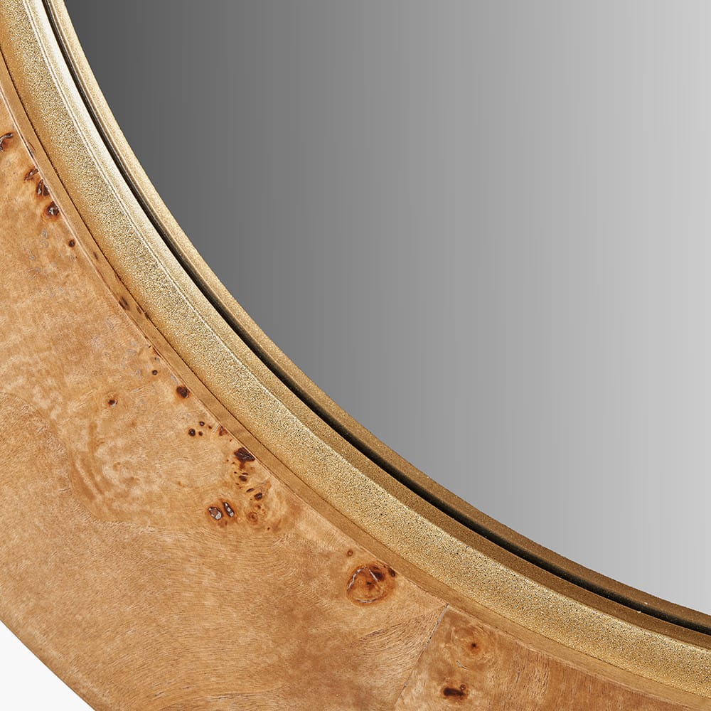 Burr Effect Wooden Wall Mirror