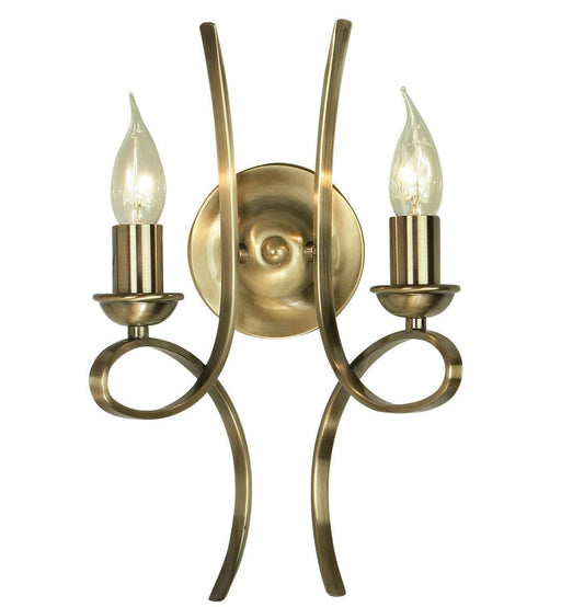 Penn Brushed Brass Twin Wall Light