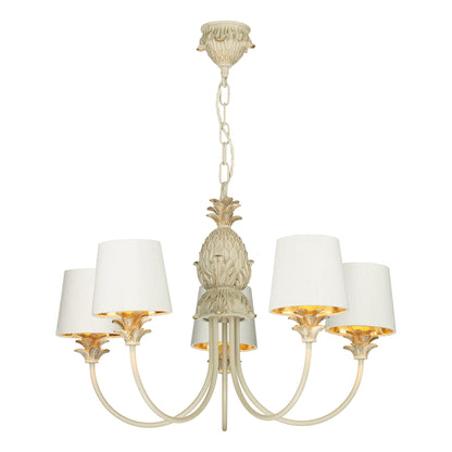 David Hunt Cabana 5 Light Cream & Gold Pendant