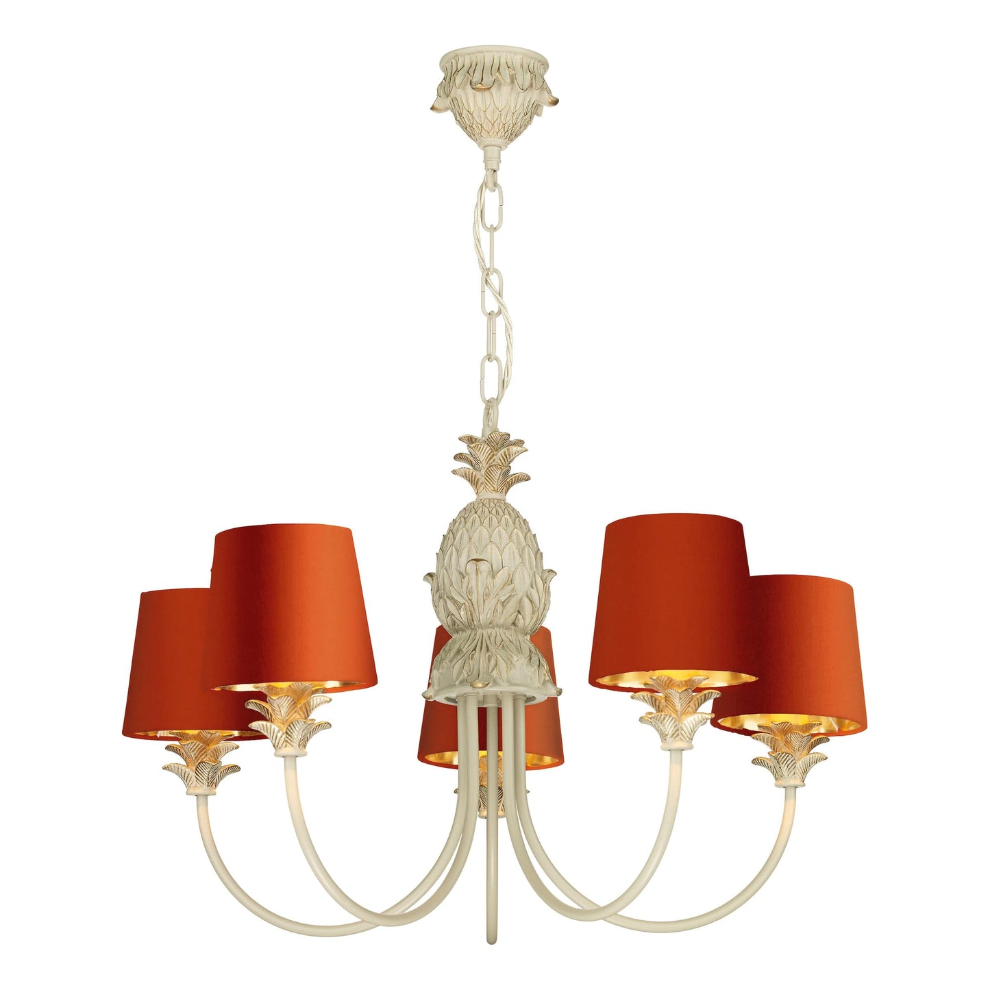 David Hunt Cabana 5 Light Cream & Gold Pendant