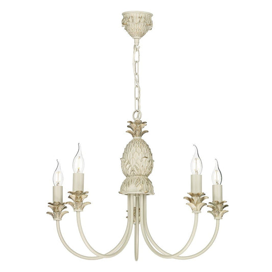 David Hunt Cabana 5 Light Pendant Cream/ Gold