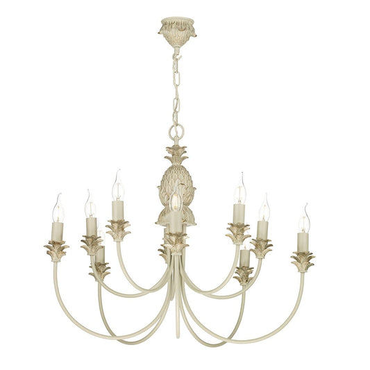 David Hunt Cabana 10 Light Pendant Cream & Gold