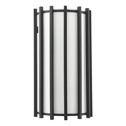 Cagliari 1 Light Matt Black Wall Light with Ivory Shade