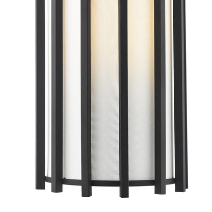 Cagliari 1 Light Matt Black Wall Light with Ivory Shade