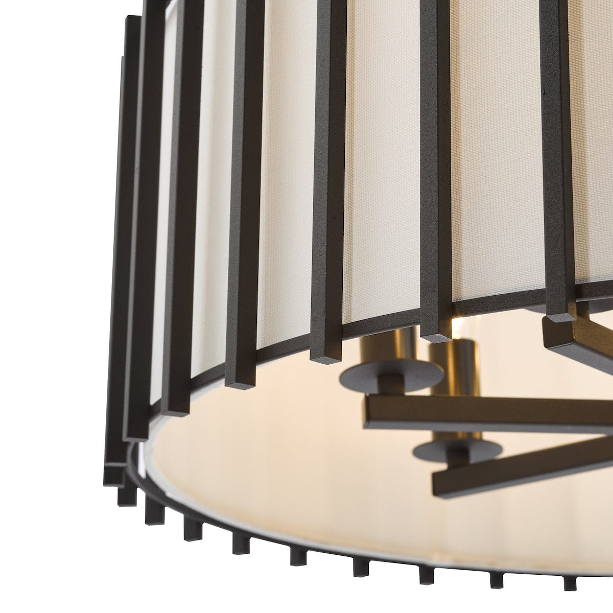 Cagliari 8 Light Matt Black Pendant with Ivory Shade