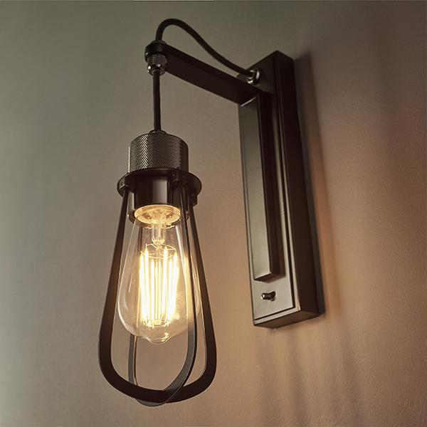 Cage Black Chrome Wall Light