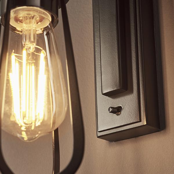 Cage Black Chrome Wall Light