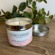 White Rose & Lily Candle Tin