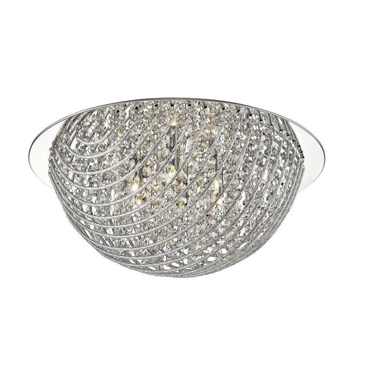 Millie 5Lt Crystal Flush Ceiling Light Chrome