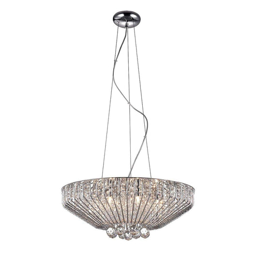 Carlo 7 Light Crystal Chrome Pendant