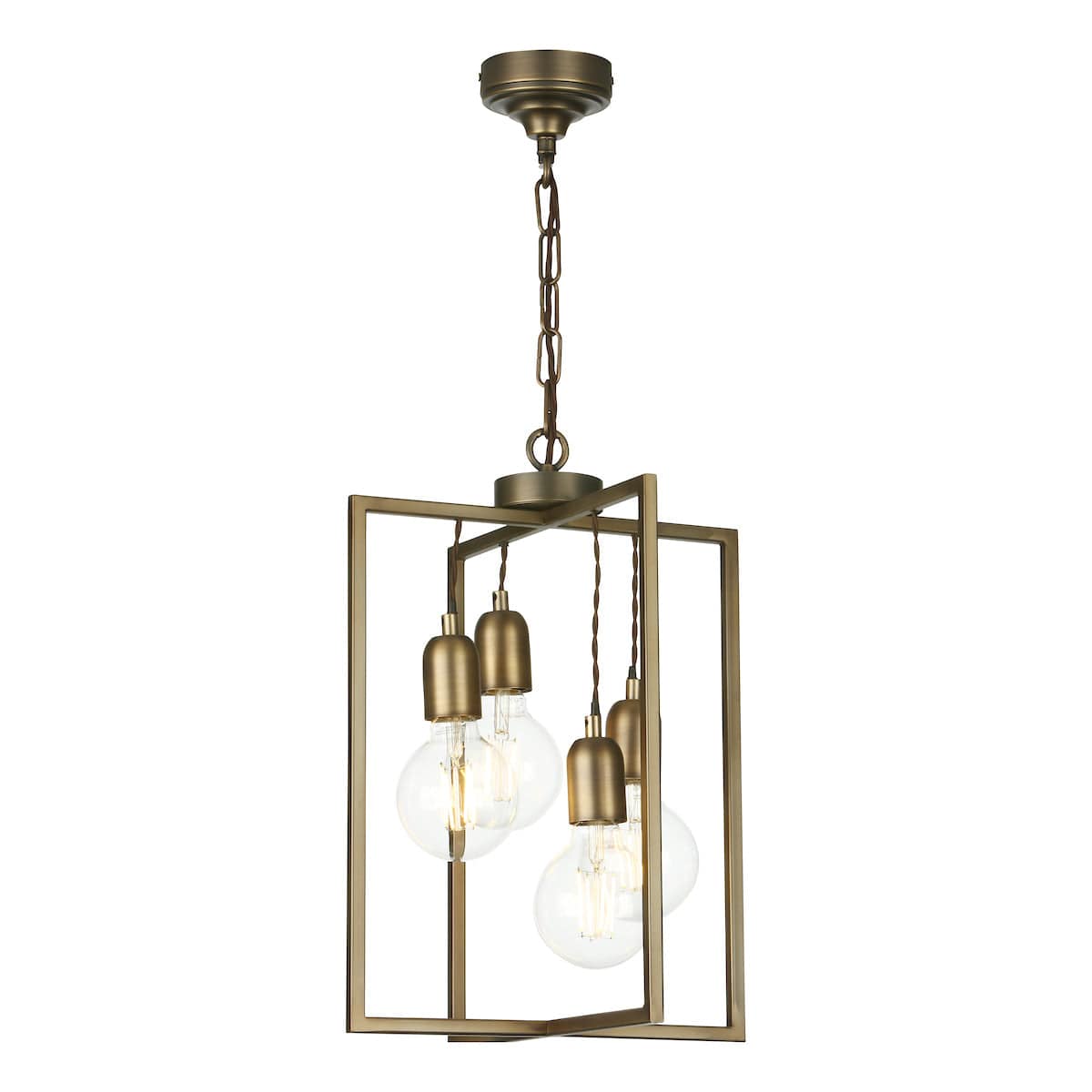 David Hunt Chiswick 4 Light Antique Brass Pendant