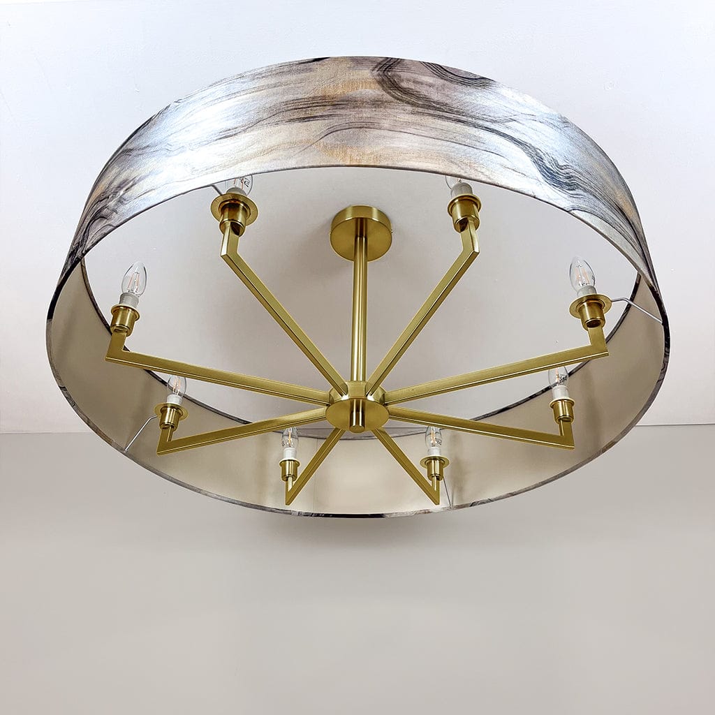 Circa 8 Light Antique Gold with Tessuto Nero