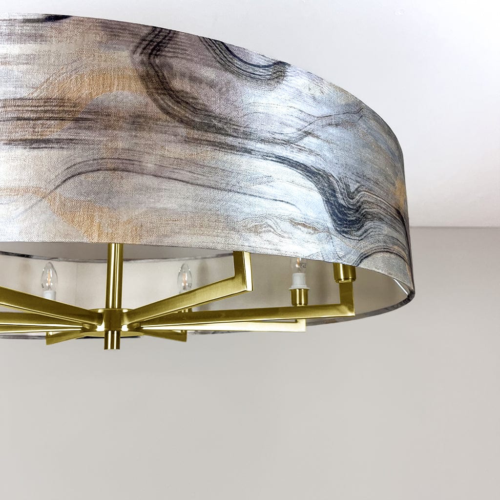 Circa 8 Light Antique Gold with Tessuto Nero