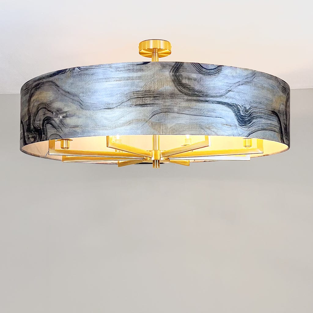 Circa 8 Light Antique Gold with Tessuto Nero