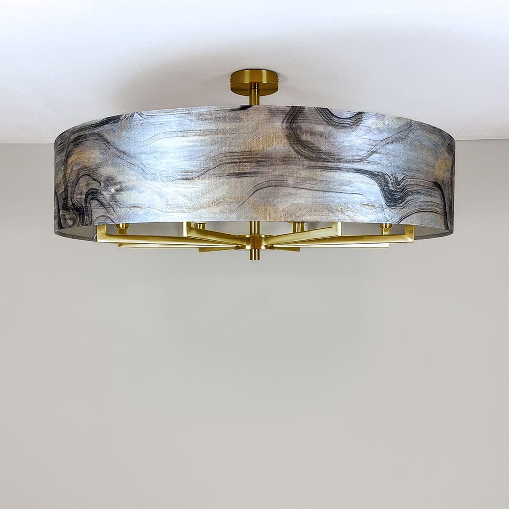 Circa 8 Light Antique Gold with Tessuto Nero