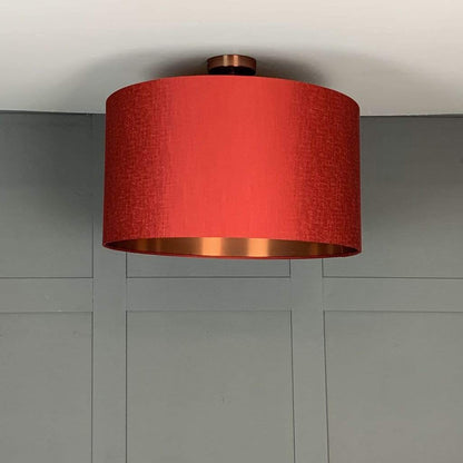 Textured Red Pendant Shade with Matching Baffle