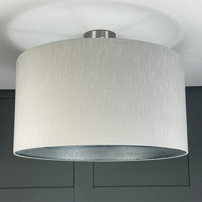 Otter Ferry Wallpaper Lined Pendant Shade with Astor Titanium