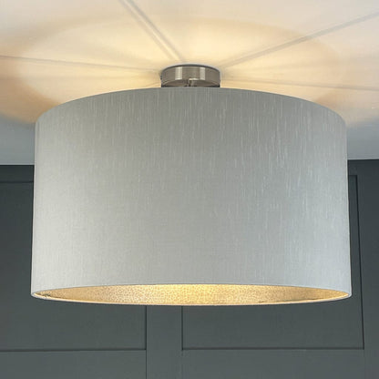 Otter Ferry Wallpaper Lined Pendant Shade with Astor Titanium