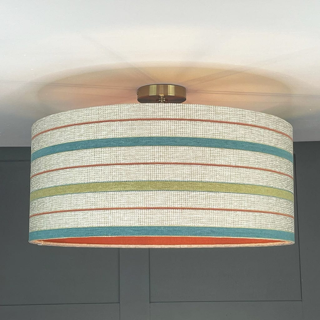 Westbourne Laurel Pendant Shade with Saxon Chilli Fabric Lining