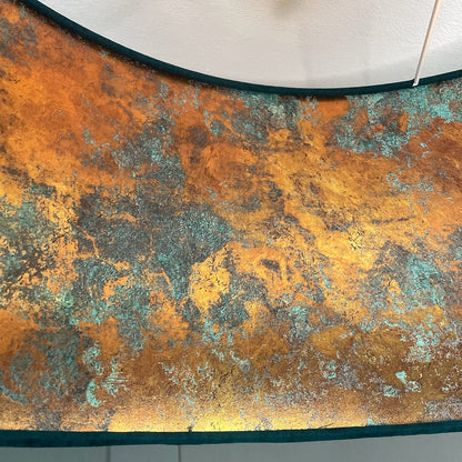 Belvoir Teal Pendant Shade with Oxidised Copper Metallic Wallpaper Lining