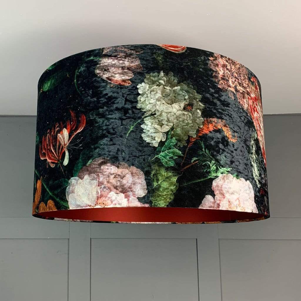 Jardin De Nuit Pendant Shade with Chacar Tandoori Spice Lining
