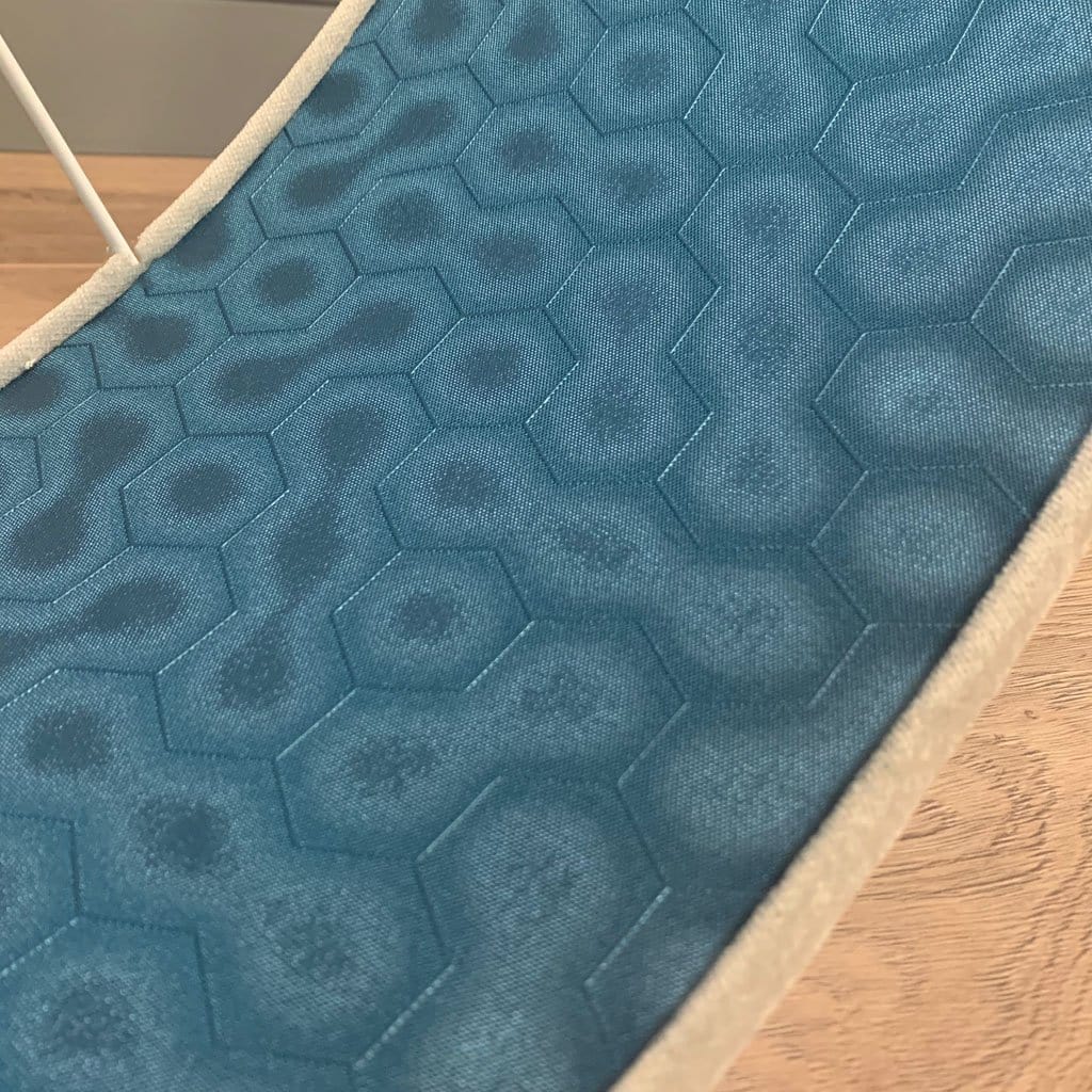 Platinum Velvet Pendant Shade with Modern Eccentrics Blue Wallpaper Lining