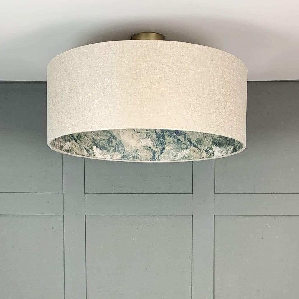 Aquillo Opal Shade with Sango Bay Jade Wallpaper Lining