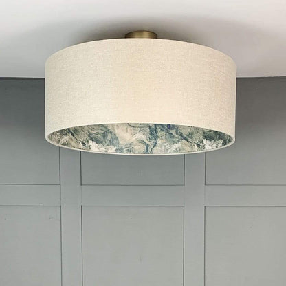 Aquillo Opal Shade with Sango Bay Jade Wallpaper Lining