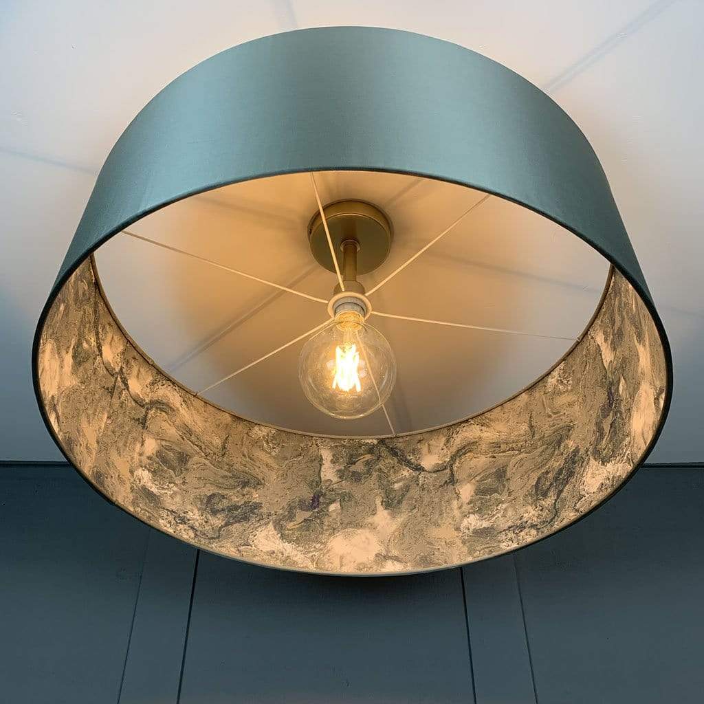 Wild Dove Pendant Shade with Sango Bay Jade Wallpaper Lining