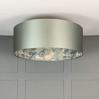 Wild Dove Pendant Shade with Sango Bay Jade Wallpaper Lining