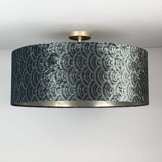 Fantail Sapphire Pendant Shade & Champagne Burnish Lining