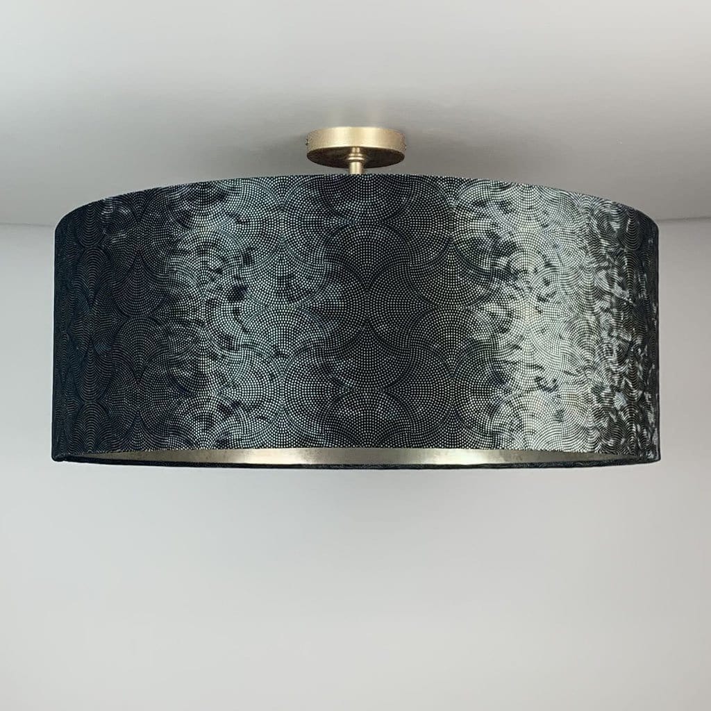 Pangolin Sapphire Ice Velvet Pendant Shade with Champagne Burnish Lining