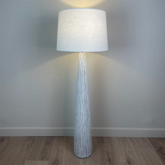 Wood Effect Floor Lamp with Shade